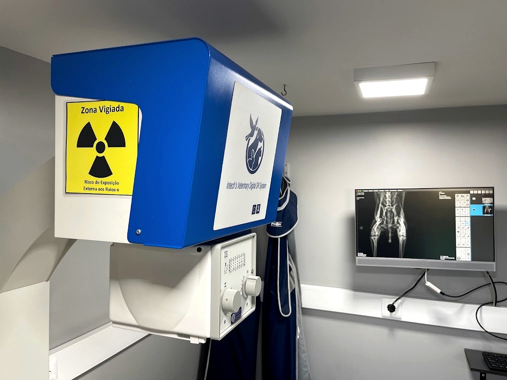 Equipamento real de radiologia digital direta da VallisVet